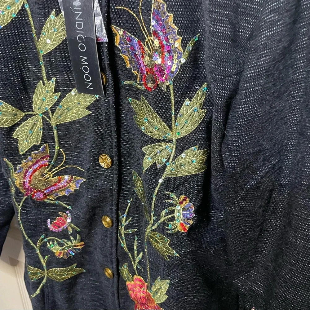Indigo Moon Butterfly Embellished Sequins jacket - Picture 5 of 10